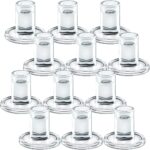 12pcs Taper Candle Holders, Glass Crystal Candlestick Holders Bulk, Clear Candle Holders for Dining Table Centerpiece