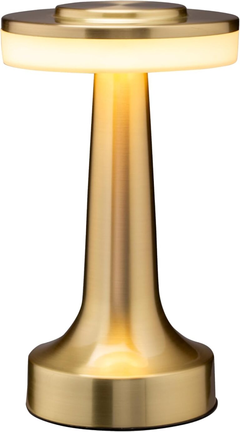 OBright Portable LED Table Lamp with Touch Sensor, 3-Levels Brightness, Rechargeable Battery Up to 48 Hours Usage, Night Light for Kids Nursery, Nightstand Lamp, Bedside Lamp (Gold)