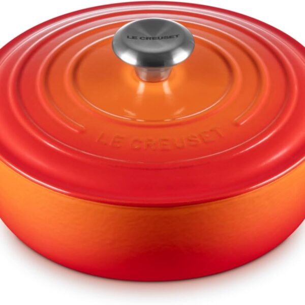 Le Creuset Enameled Cast Iron Signature Round Wide Dutch Oven, 3.5 qt., Flame