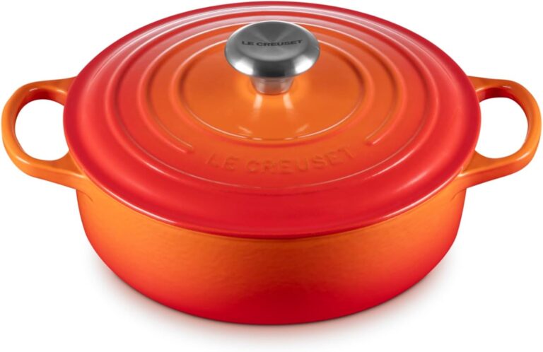 Le Creuset Enameled Cast Iron Signature Round Wide Dutch Oven, 3.5 qt., Flame