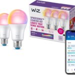 WiZ Connected Smart Light Bulbs, Sunset to Sunrise Automation + Motion Detection + Control with Voice or App, Full Color A19 60W 800LM Indoor, Matter Compatible -3 Pack