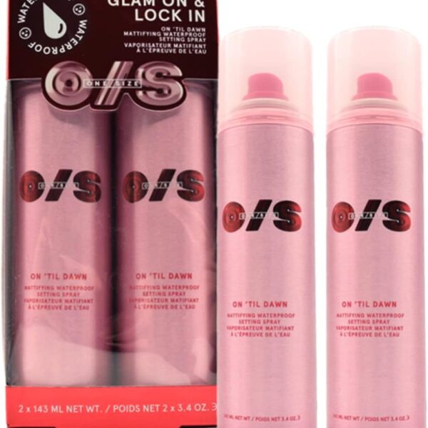 One Size On 'Til Dawn Setting Spray Duo Mattifying Waterproof Setting Spray Duo Holiday Gift Set, Clear