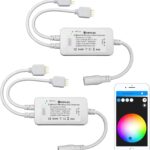 GIDEALED 2 Pack Smart ZigBee 3.0 LED Controller 2-Output for 4 Pin RGB StripLights Dimmable Compatible with Hub Bridge,Amazon Echo Plus,Echo Show(2Gen) App/Alexa Voice Control Ambiance Lighting