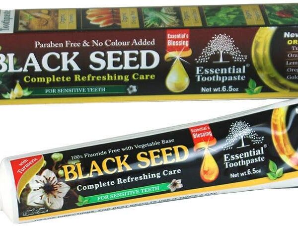 Organic Black Seed Essential Toothpaste 5 in 1 100% Fluoride Free & Vegetable Base for Sensitive Teeth.