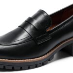 DREAM PAIRS Women's Platform Chunky Heeled Loafers, Womens Business Casual Shoes