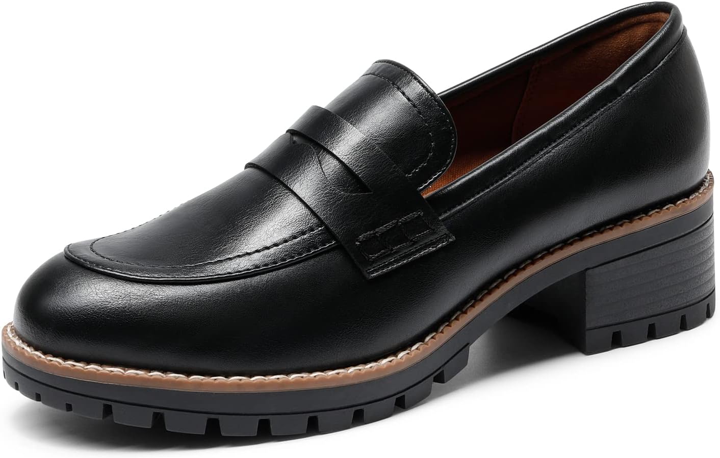 DREAM PAIRS Women's Platform Chunky Heeled Loafers, Womens Business Casual Shoes DREAM PAIRS Women's Platform Chunky Heeled Loafers, Womens Business Casual Shoes