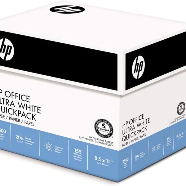 HP Printer Paper | 8.5 x 11 Paper | Office 20 lb | 5 Ream - 2,500 Sheets | 92 Bright | Made in USA - FSC Certified | 172160C