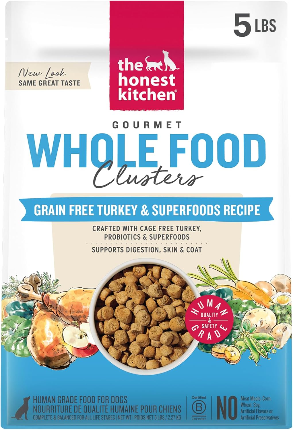 The Honest Kitchen Whole Food Clusters Human Grade Dry Dog Food - Grain Free Turkey 5 lbs The Honest Kitchen Whole Food Clusters Human Grade Dry Dog Food - Grain Free Turkey 5 lbs