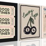 Dytila Framed What If It All Works Out Quote Wall Art Set of 3, Retro Good Times Trendy Pictures Wall Decor Lucky You Vintage Room Aesthetic Paintings, Prints for Bar Cart Apartment Decor 12x16 in