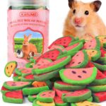 KATUMO Rabbit Chew Toys, 200g / 7oz Mixed Natural Timothy Hay Beet Pumpkin Carrot Chew Toys and Treats for Hamster, Chinchilla, Guinea Pig, Rabbit, Small Animals Molar Snacks