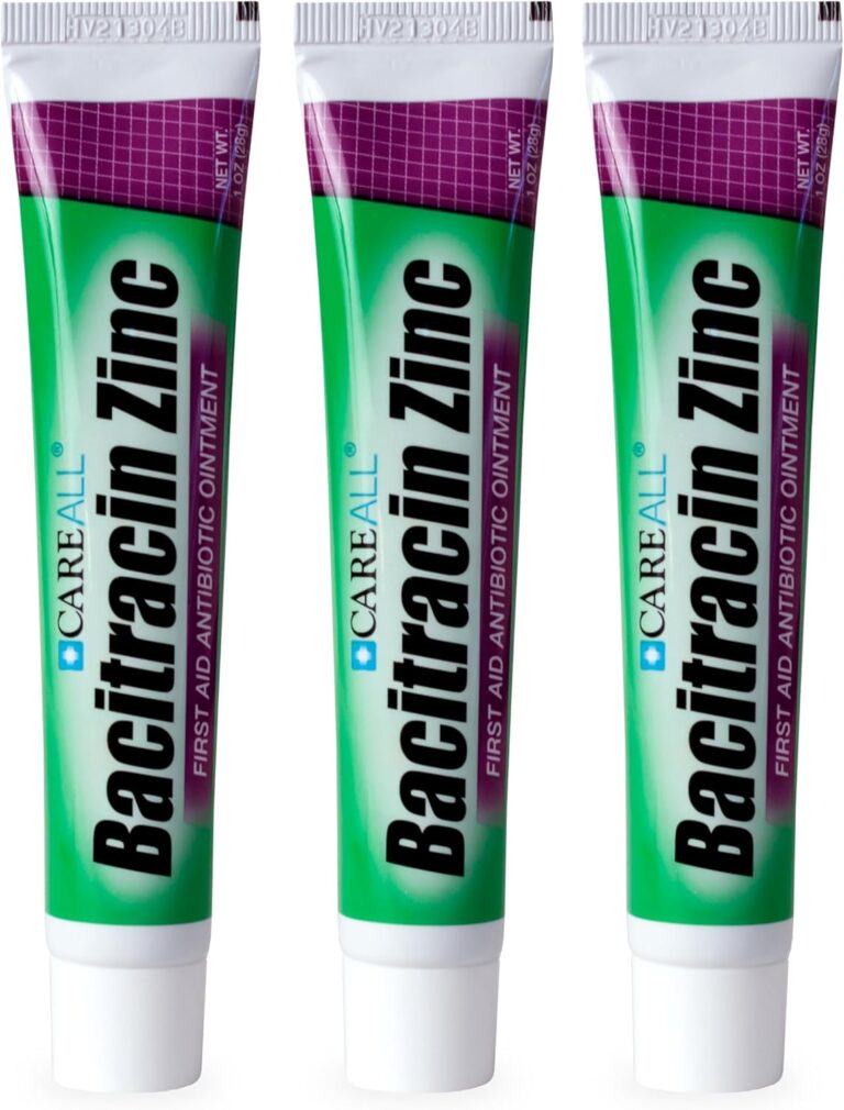 CareAll Bacitracin Antibiotic Zinc Ointment 1oz (3 Pack). First Aid Ointment to Prevent and Heal Infections for Minor cuts, Scrapes and Burns.