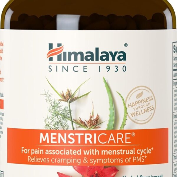 Himalaya MenstriCare, 30 Day Supply - Supports PMS, Menstrual Cramp Relief, and Hormone Balance for Women - Vegan, Non-GMO, Gluten Free, 120 Capsules