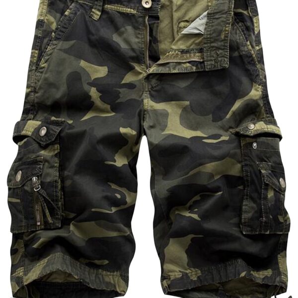 DONGD Mens Cargo Shorts Cotton Relaxed Fit Camouflage Camo Cargo Short