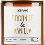 AOOVOO Coconut Vanilla Candles - 9 oz Scented Candles, Aromatherapy Candle, Soy Candle for Home Scented