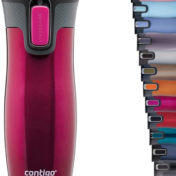 Contigo West Loop Autoseal Travel Mug, Stainless Steel Thermal Mug, Vacuum Flask, Leakproof Tumbler, Coffee Mug with BPA-Free Easy-Clean Lid