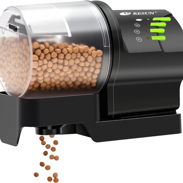 Ycozy Automatic Fish Feeder for Aquarium Auto Food Dispenser with Timer for Small Tank, Aquariums - Battery/Plug-in Powered Feeders for Goldfish/Koi/Turtle, Resun AF2020