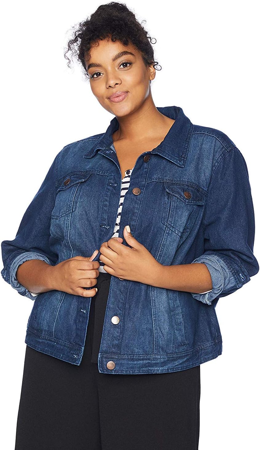 dollhouse Women's Dark Plus Denim Jacket dollhouse Women's Dark Plus Denim Jacket