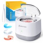 Ultrasonic Retainer Cleaner 45kHz, 250ML Portable Jewelry Cleaner, Professional Retainer Cleaner Machine for Denture, Mouth Guard, Aligner