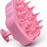 RELAXXO Scalp Massager Hair Growth  Exfoliator & Hair Scrubber for Scalp, Soft Bristles for Dandruff & Soothing Comfort, Shampoo Brush, Wet & Dry Use, Pink
