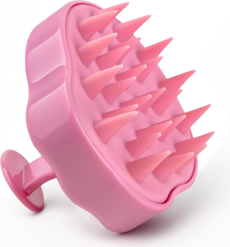 RELAXXO Scalp Massager Hair Growth  Exfoliator & Hair Scrubber for Scalp, Soft Bristles for Dandruff & Soothing Comfort, Shampoo Brush, Wet & Dry Use, Pink