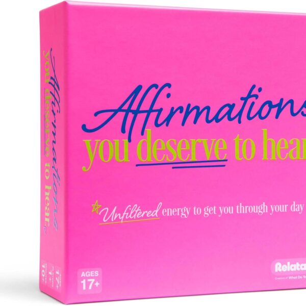 Affirmations You Deserve to Hear by Relatable Graduation Gifts, Bold Daily Affirmation Cards for Women, Perfect Self Care Gifts, Birthday Gifts,& Motivational Cards for Friends 100 Cards