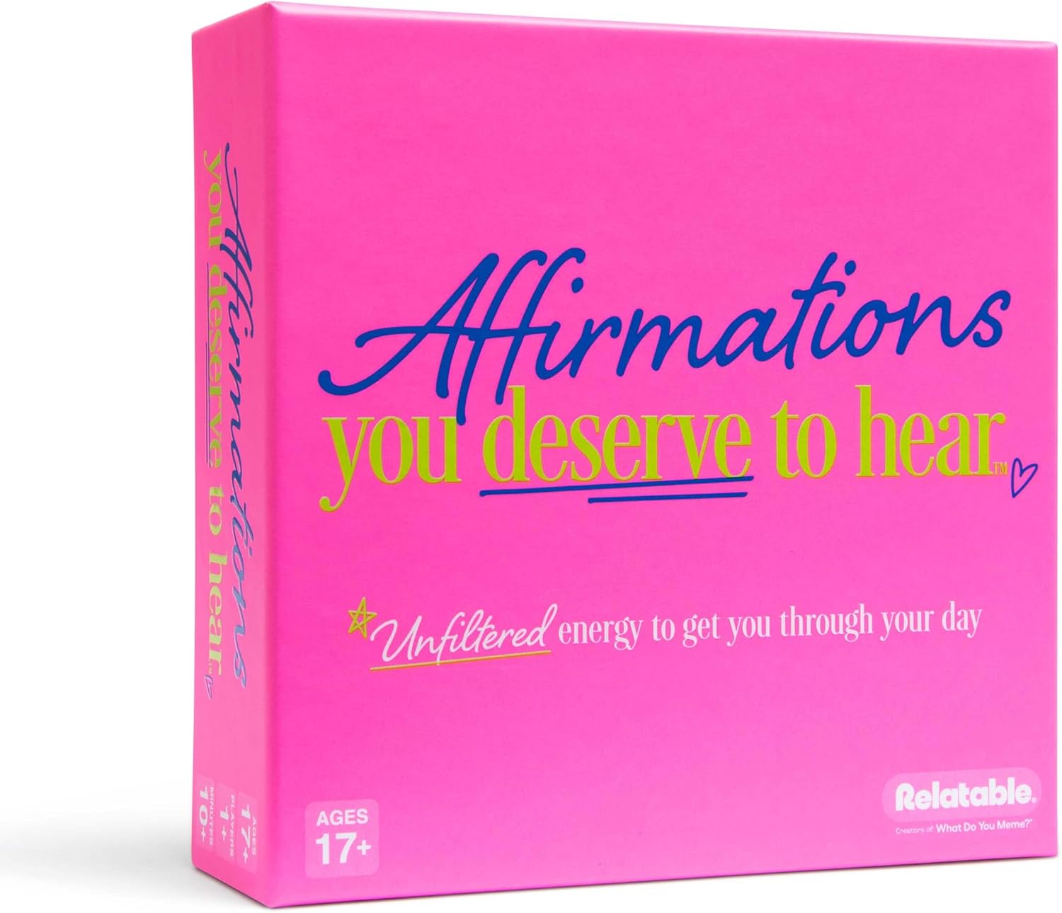 Affirmations You Deserve to Hear by Relatable Graduation Gifts, Bold Daily Affirmation Cards for Women, Perfect Self Care Gifts, Birthday Gifts,& Motivational Cards for Friends 100 Cards Affirmations You Deserve to Hear by Relatable Graduation Gifts, Bold Daily Affirmation Cards for Women, Perfect Self Care Gifts, Birthday Gifts,& Motivational Cards for Friends 100 Cards