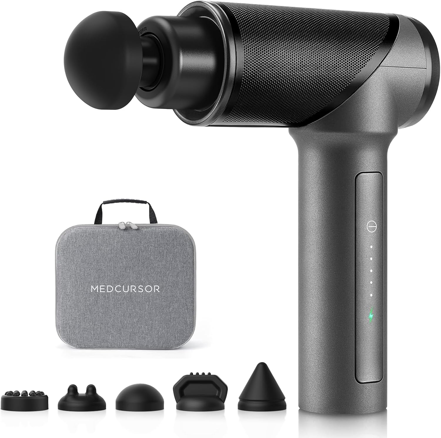 Medcursor Massage Gun - High Intensity Brushless Motor, Handheld Percussion Deep Tissue Massager with 6 Massage Heads for Sore Muscle and Stiffness, Valentines Day Gifts (Gray) Medcursor Massage Gun - High Intensity Brushless Motor, Handheld Percussion Deep Tissue Massager with 6 Massage Heads for Sore Muscle and Stiffness, Valentines Day Gifts (Gray)