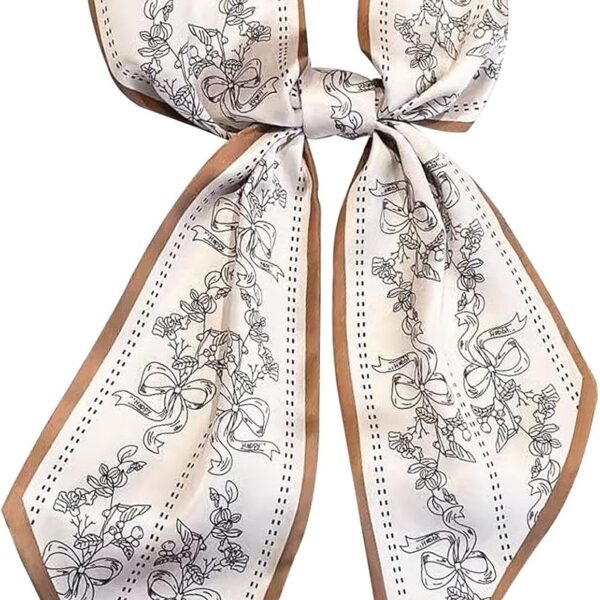 Hioyiwse Head Scarf Hair Neck Scarves For Women Purse Bag Scarfs For Handbags Silky Long Thin Satin Headscarf Fashion