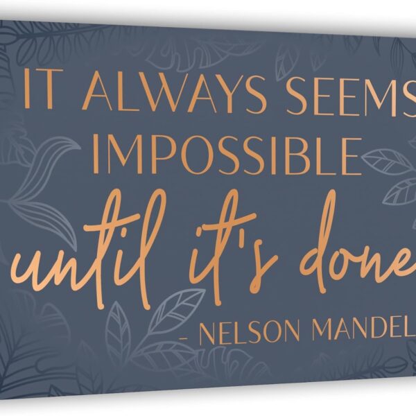 HoneyKICK Nelson Mandela Inspirational Quote Canvas Wall Art - Motivational Wall Decor for Office, Bedroom, Living Room - Abstract Wall Art for Women Office Decor Framed Canvas