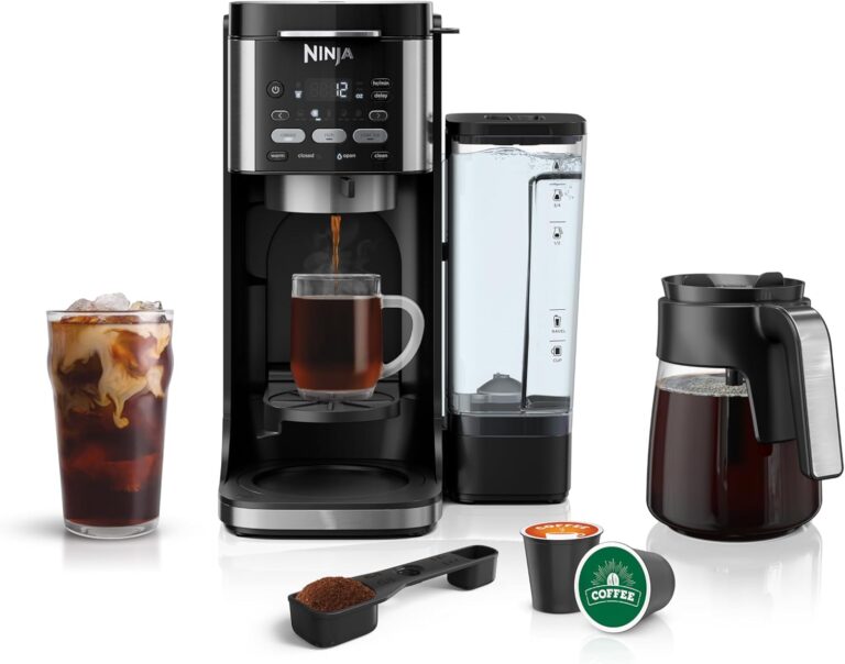Ninja Drip Coffee Maker | DualBrew Pro Hot & Iced Coffee Machine, Single Serve to Carafe | Brew with Pods & Grounds, Compatible with K Cups | 3 Brew Styles, 60oz Removable Reservoir | Black, CFP101