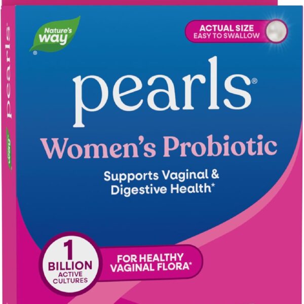 Nature's Way Women's Probiotic Pearls, Supports Vaginal and Digestive Health*, 1 Billion Live Cultures, Protects Against Occasional Bloating & Constipation*, Easy-to-Swallow Softgels, 30 Count