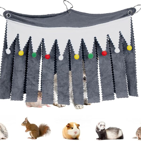 Linkidea Cage Corner Hideout, Pets Forest Corner Hideout for Guinea Pigs, Rabbits, Ferrets, Chinchillas, Gerbils, Hedgehogs, Small Animals Habitat Dcor (Gray)