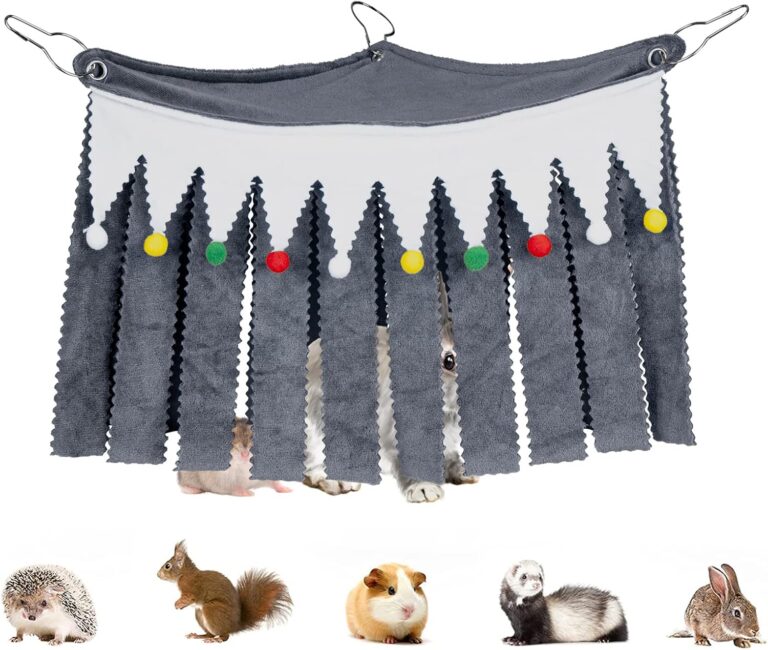 Linkidea Cage Corner Hideout, Pets Forest Corner Hideout for Guinea Pigs, Rabbits, Ferrets, Chinchillas, Gerbils, Hedgehogs, Small Animals Habitat Dcor (Gray)