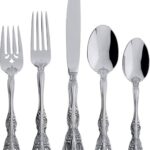 Oneida Silverware Set For 4, Michelangelo 20-Piece Fine Flatware Set, Service For 4, Heavyweight 18/10 Stainless Steel, Mirror Finish, Dishwasher Safe, Knives Spoons & Forks Sets (Silver, 20 Piece)