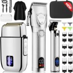 Suttik Professional Hair Clippers Set for Men, Electric Foil Shavers for Men, Barber Kit Clipper and Trimmer Set with Travel Case