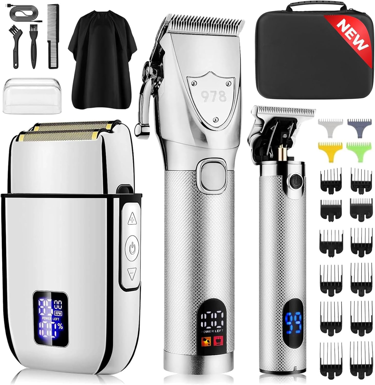 Suttik Professional Hair Clippers Set for Men, Electric Foil Shavers for Men, Barber Kit Clipper and Trimmer Set with Travel Case Suttik Professional Hair Clippers Set for Men, Electric Foil Shavers for Men, Barber Kit Clipper and Trimmer Set with Travel Case
