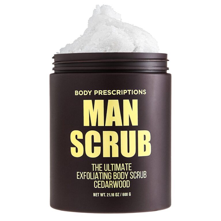 Body Prescriptions Mens Exfoliating Body Scrub  Ultimate Skin Cleansing Wash in Jar with Twist-Top Lid, For All Skin Types, 21 Ounce (Pack of 1), Cedarwood