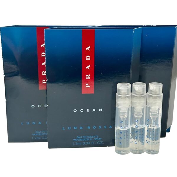 Prada OCEAN Luna Rossa EDT Sample Perfume Men Spray MINI SMALL Travel Size 1.2 ML / 0.04 - set of 3
