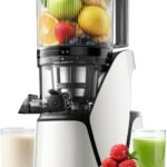 EanOruus Juicer Machines, 3-in-1 Cold Press Juicer with 6.5" Extra Large Chute, 100oz Large Capacity, AC Motor, Makes Juice, Nut Milk & Sorbet, Bright White