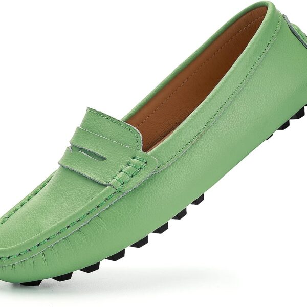 BEAUSEEN Women's Genuine Leather Penny Loafers Classic Driving Moccasins Casual Slip On Comfort Women Loafer Shoes