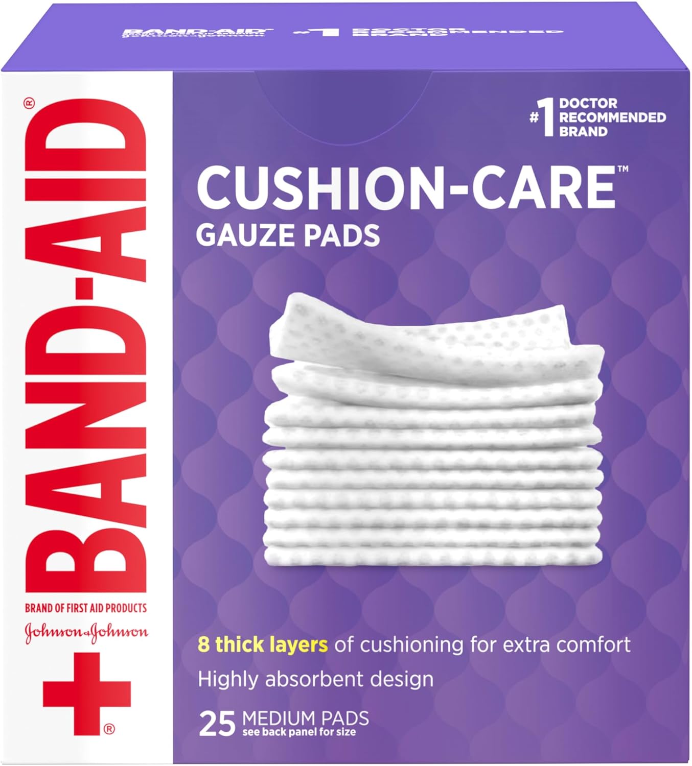 BAND-AID Brand Cushion Care Sterile Gauze Pads for Protection of Minor Cut, Scrapes & Burns, Non-Adhesive & Wound Care Dressing Pads, Medium Size, 3 inches x 3 inches, 25 ct BAND-AID Brand Cushion Care Sterile Gauze Pads for Protection of Minor Cut, Scrapes & Burns, Non-Adhesive & Wound Care Dressing Pads, Medium Size, 3 inches x 3 inches, 25 ct