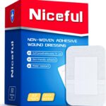 Niceful 50Pcs Adhesive Gauze Bandages 2"x3", Water-Resistant Wound Island Dressing, Sterile & Absorbent Medical Grade Dressing Pad First Aid Dressing Pads