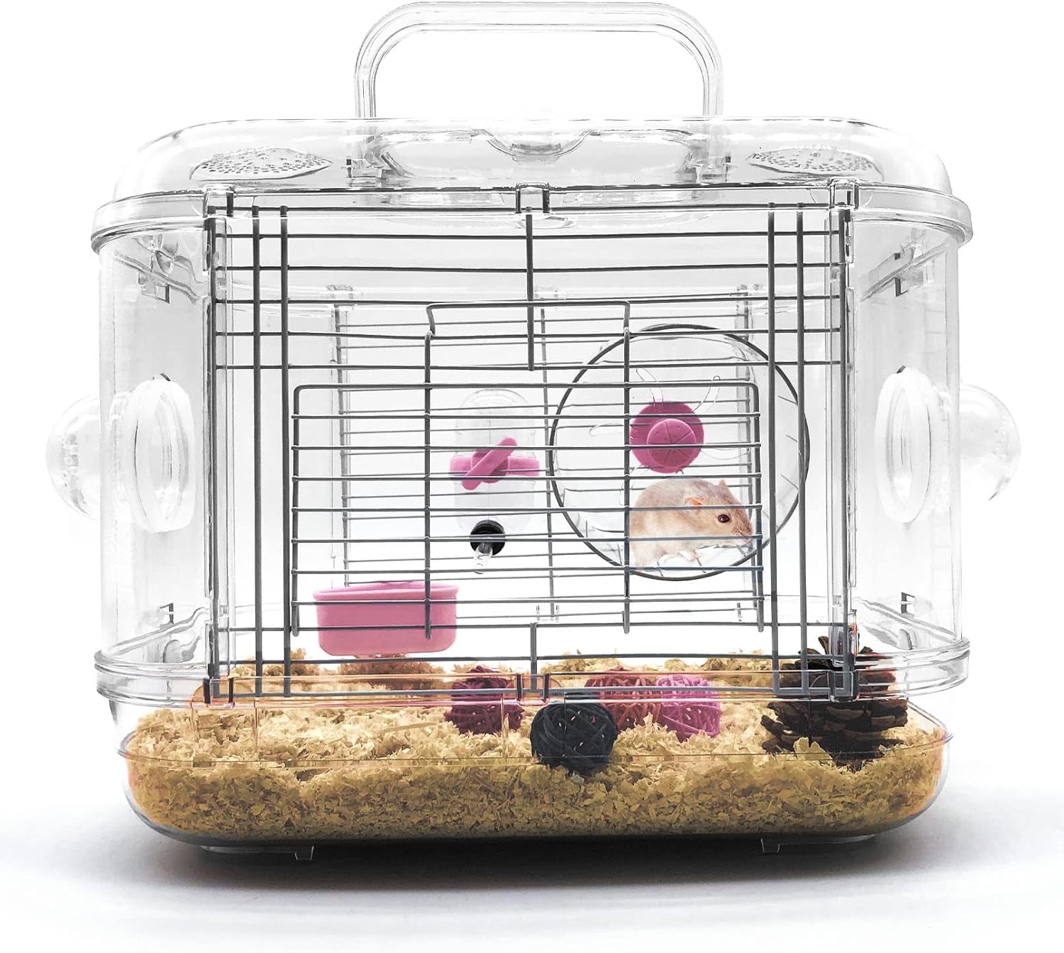 Kathson Small Animal Carry Cage for Hamsters, Gerbils, Mice - Transparent, Portable, Convenient Kathson Small Animal Carry Cage for Hamsters, Gerbils, Mice - Transparent, Portable, Convenient