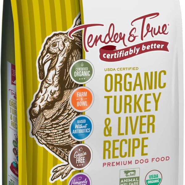 Tender & True Pet Nutrition Organic Turkey & Liver Recipe Dog Food, 20 lb (46012)