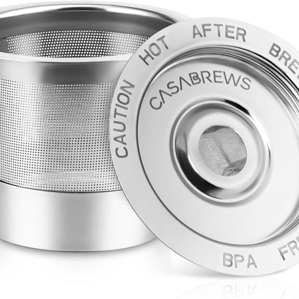 CASABREWS CASKF01 Reusable K Cups Coffee Pods for Keurig, Universal Stainless Steel Refillable Reusable K Cup Coffee Filters Compatible with Keurig 1.0 Coffee Machines, Eco-Friendly, BPA-Free