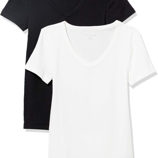 Amazon Essentials Women's Slim-Fit Short-Sleeve V-Neck T-Shirt