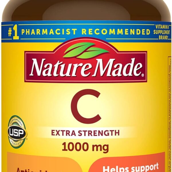 Nature Made Vitamin C 1000 mg Extra Strength, Dietary Supplement for Immune Support, 100 Tablets, 100 Day Supply