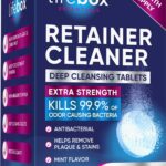 Retainer Cleaner Tablets - 120 Denture Cleaning Tablets & Aligner Cleaner - Removes Odors & Stains  For Aligners, Retainers, Dentures, Night Guards - Mint Flavor