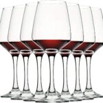 C CREST Wine Glasses Set of 8, 12oz, Lead-free, Clear, Durable Glassware