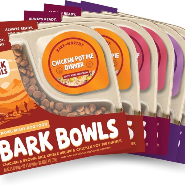 On The Go Dog Food, Chicken Pot Pie Dinner, Turkey Fare Dinner & Homestyle Beef Dinner Variety Pack - 7.5 oz Tray (6 Count), Made in The USA